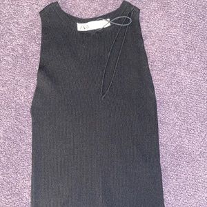 Zara Cut Out Ribbed Knit Tank